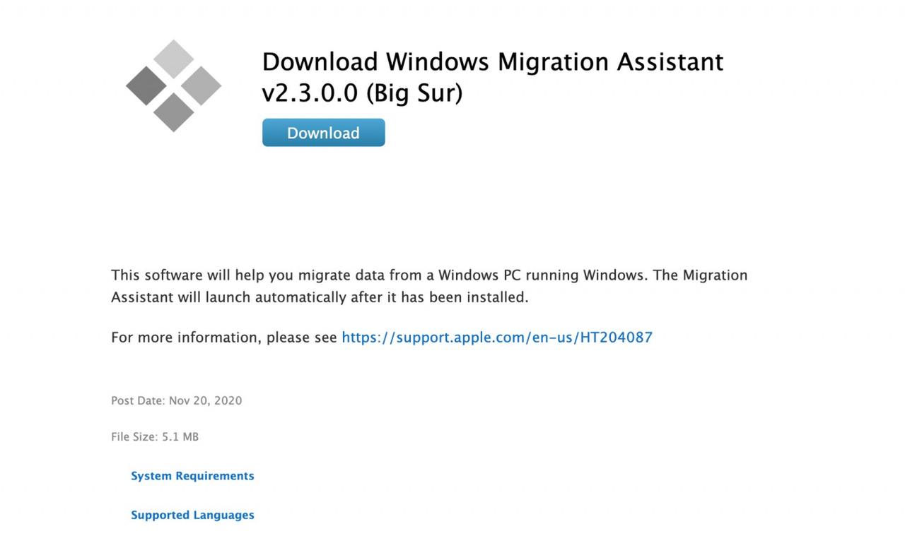 windows migration assistant for mac os sierra download